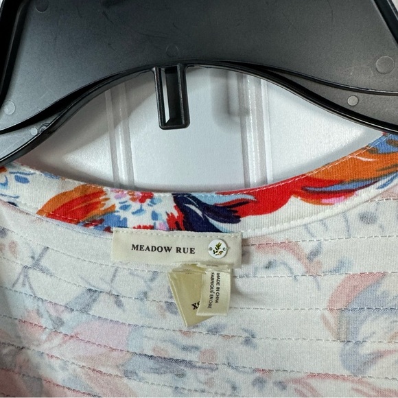 Anthropologie Top XS Meadow Rue Floral Ridge Yoke Flutter Sleeve Boho Summer - Picture 4 of 7